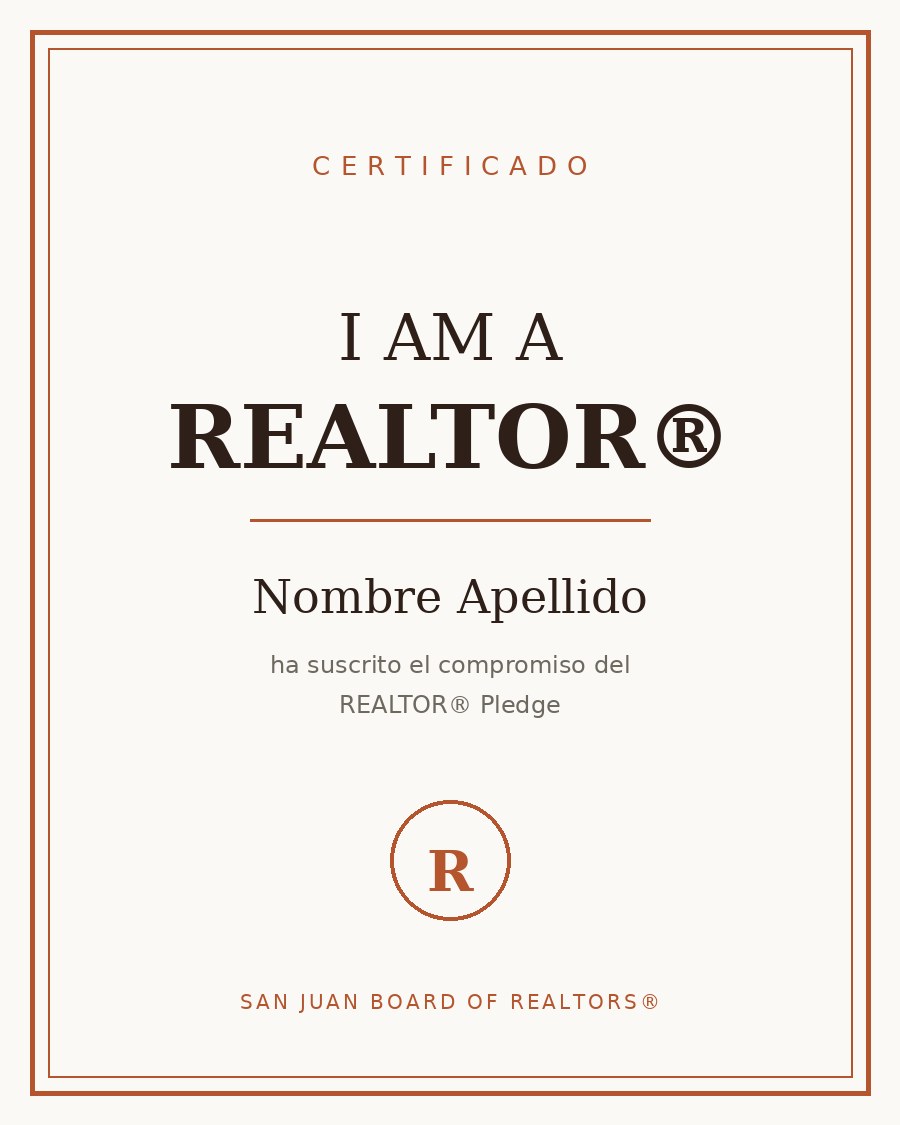 Certificado REALTOR® — Nombre Apellido